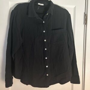 Maurices Black Gauzy Button Down Shirt